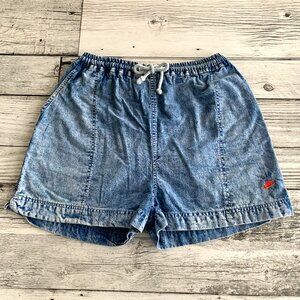 Vintage Nike Blue Acid Stone Wash Denim Retro Jean Casual Shorts